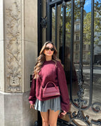 Mia Knit Sweater - Burgundy