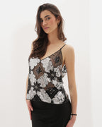 Venecia Embellished Top - Silver