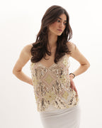 Venecia Embellished Top - Gold