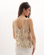 Venecia Embellished Top - Gold