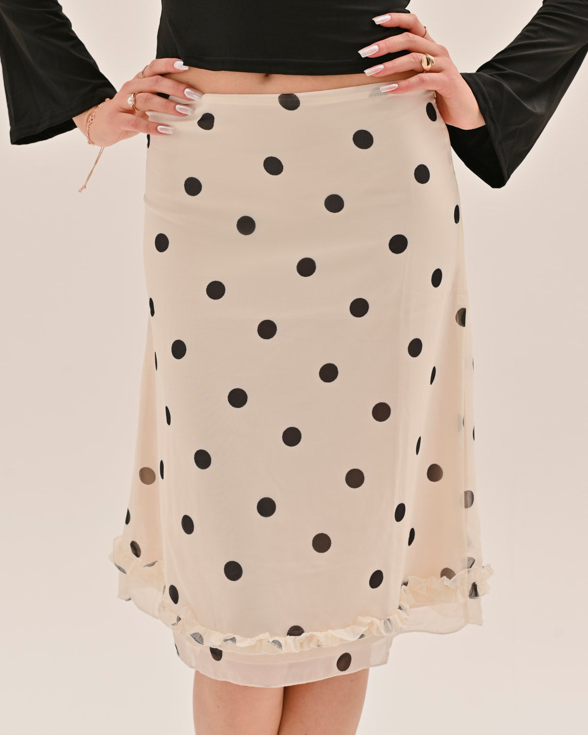 Amira Midi Skirt - Polka dots