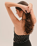 Vianna Polka Dot Top - Black