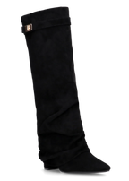 Lavista Slouchy Suede knee high boots - Black