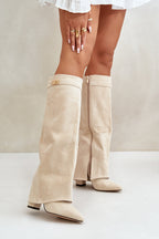 Lavista Suede knee high boots - Light beige