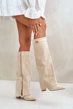 Lavista Suede knee high boots - Light beige