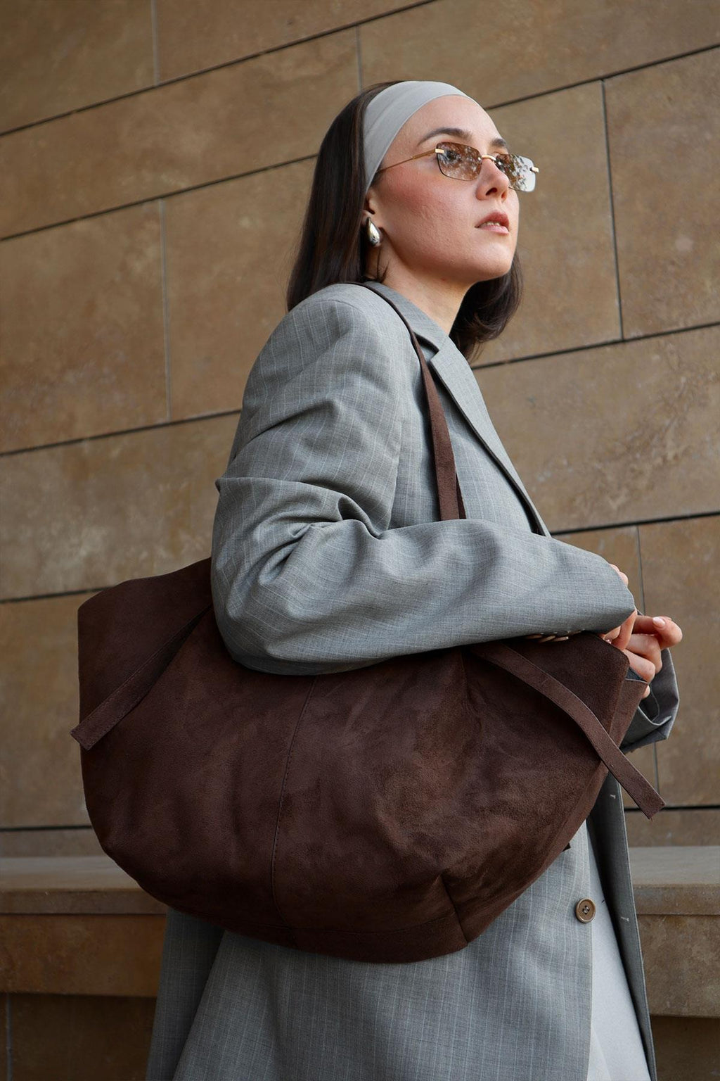 Ava Knot Suede Bag