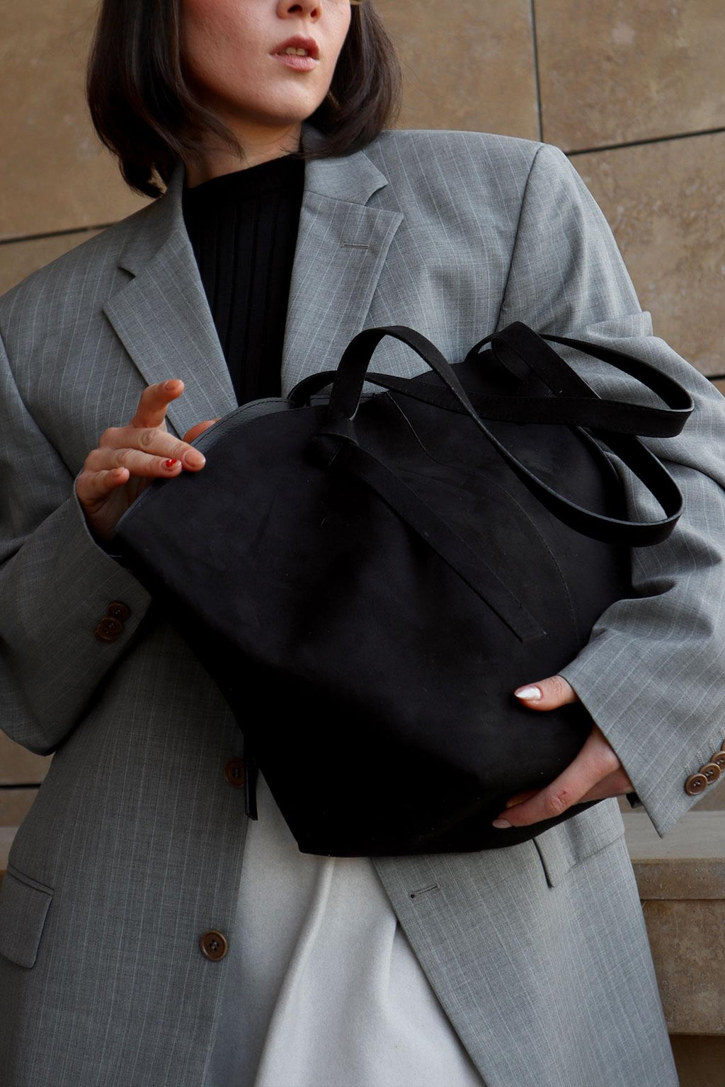 Ava Knot Suede Bag